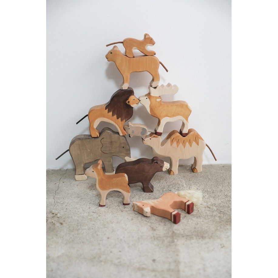 La jirafa - Animales de madera