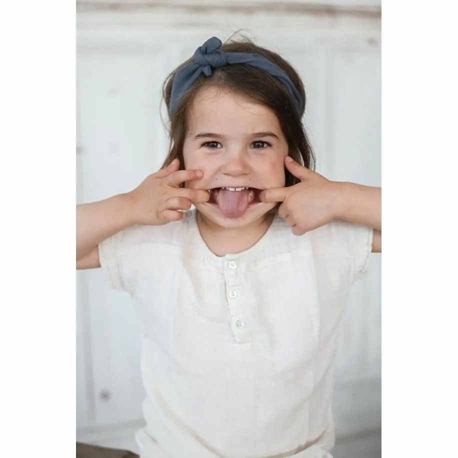 Bonita cinta para el pelo con lazo liso y ajustable, de gasa de algodón, para bebés y niñas pequeñas