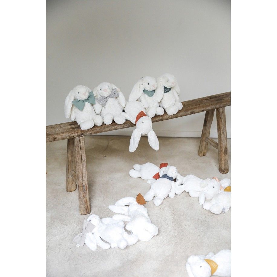 soft bunny lovey with bow tie - birth gift idea