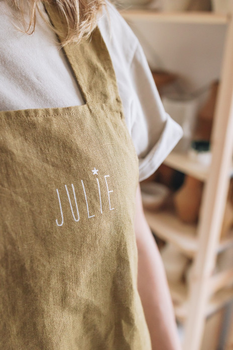 delantal de cocina para adulto personalizado - liso y de lino