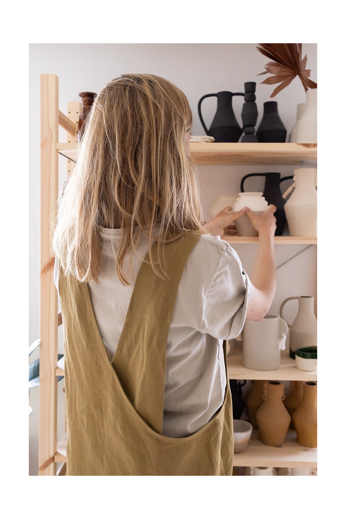 delantal de cocina para adulto personalizado - liso y de lino