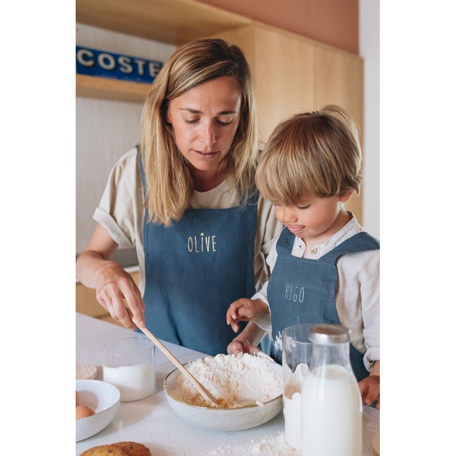 delantal de cocina para adulto personalizado - liso y de lino