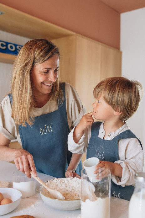 delantal de cocina para adulto personalizado - liso y de lino