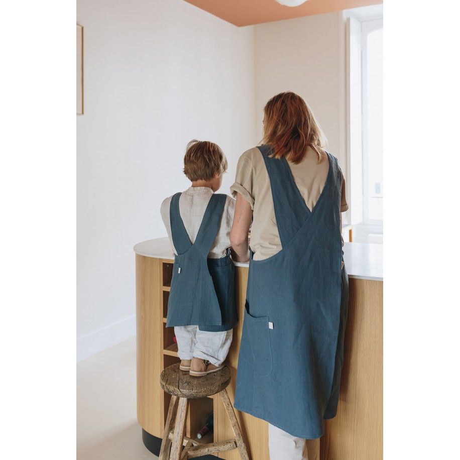 delantal de cocina para adulto personalizado - liso y de lino