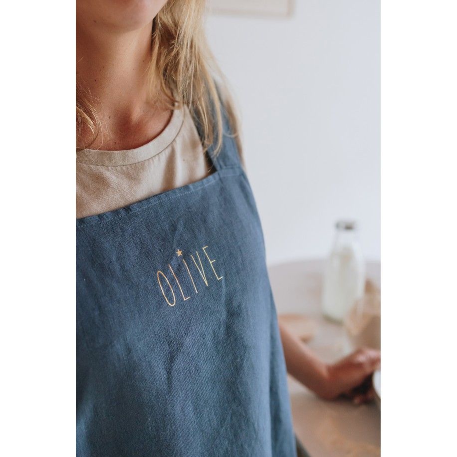 delantal de cocina para adulto personalizado - liso y de lino