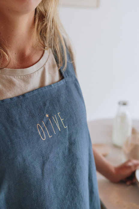 delantal de cocina para adulto personalizado - liso y de lino