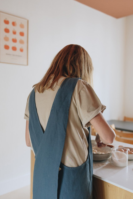 delantal de cocina para adulto personalizado - liso y de lino