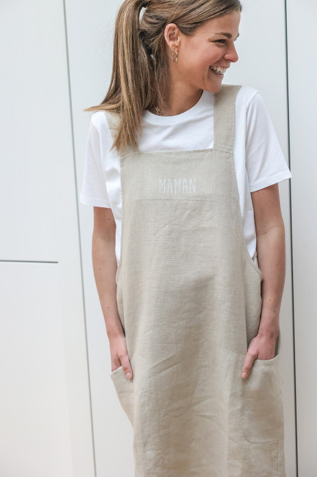 tablier de cuisine adulte personnalisé - uni et en lin