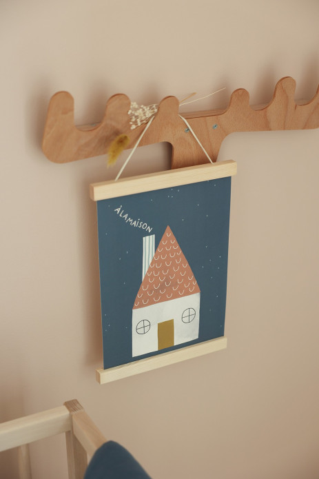 soporte de madera para pósteres - colgador de póster