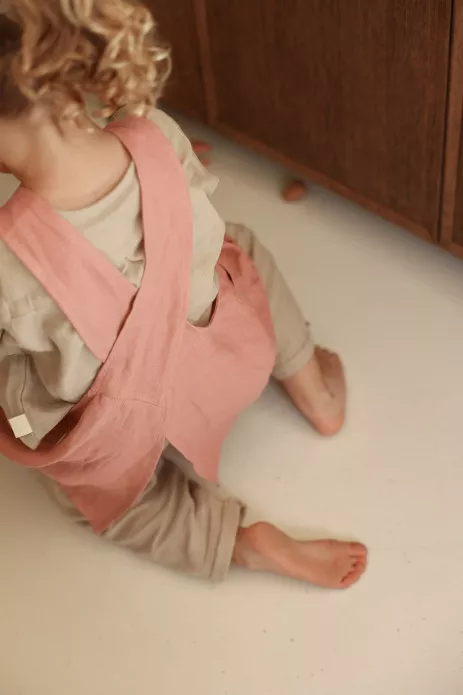 delantal de cocina de lino para niño - liso y bonito para personalizar - delantal japonés