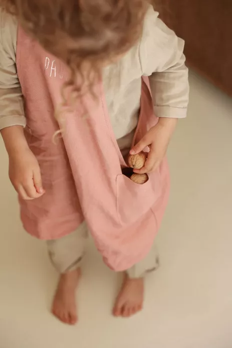 delantal de cocina de lino para niño - liso y bonito para personalizar - delantal japonés