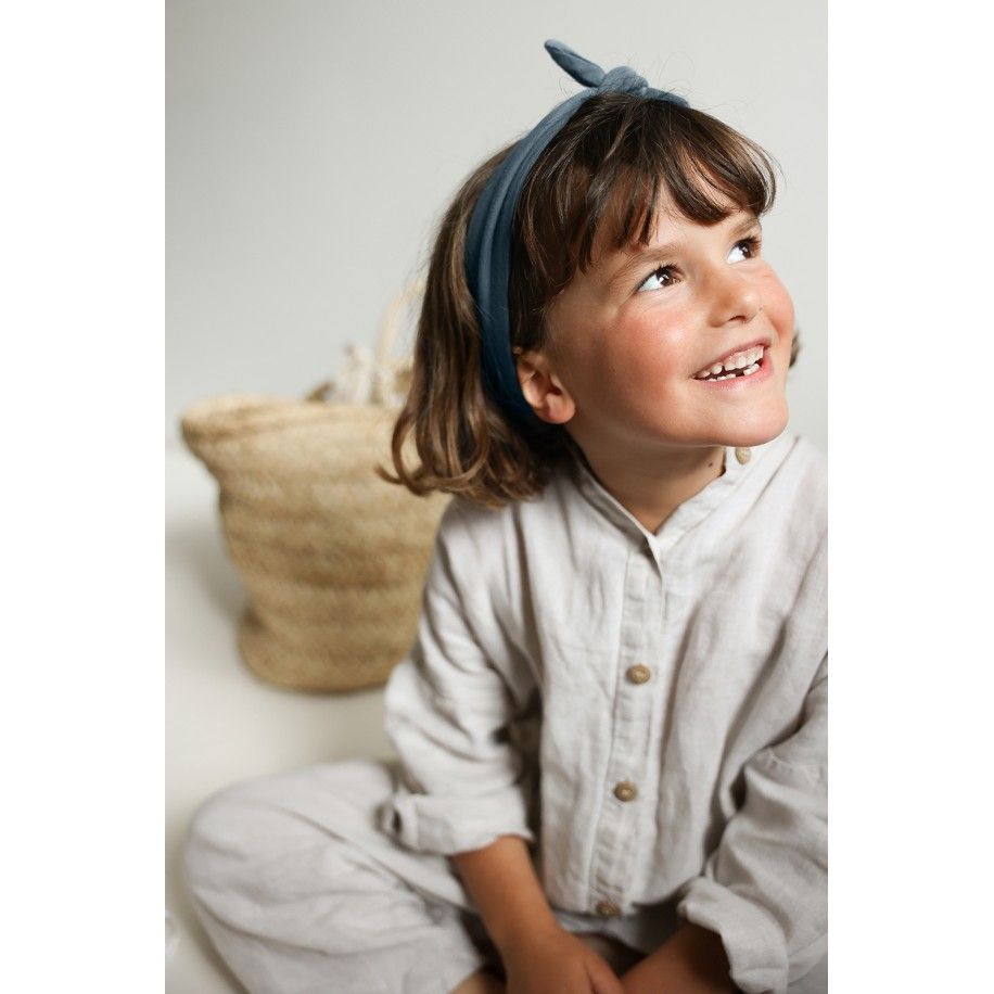 Bonita cinta para el pelo con lazo liso y ajustable, de gasa de algodón, para bebés y niñas pequeñas