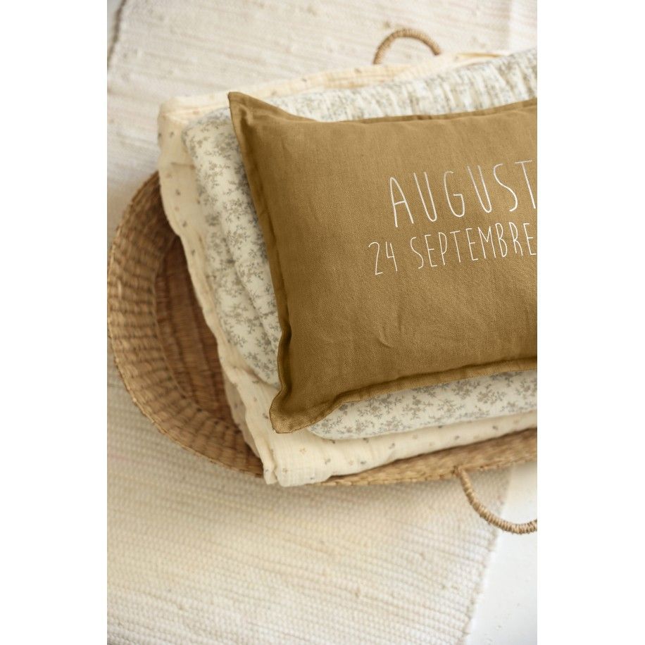bonito cojín liso rectangular de lino personalizable - decoración salón habitación