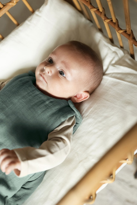 lovely baby sleeping bag with wooden buttons