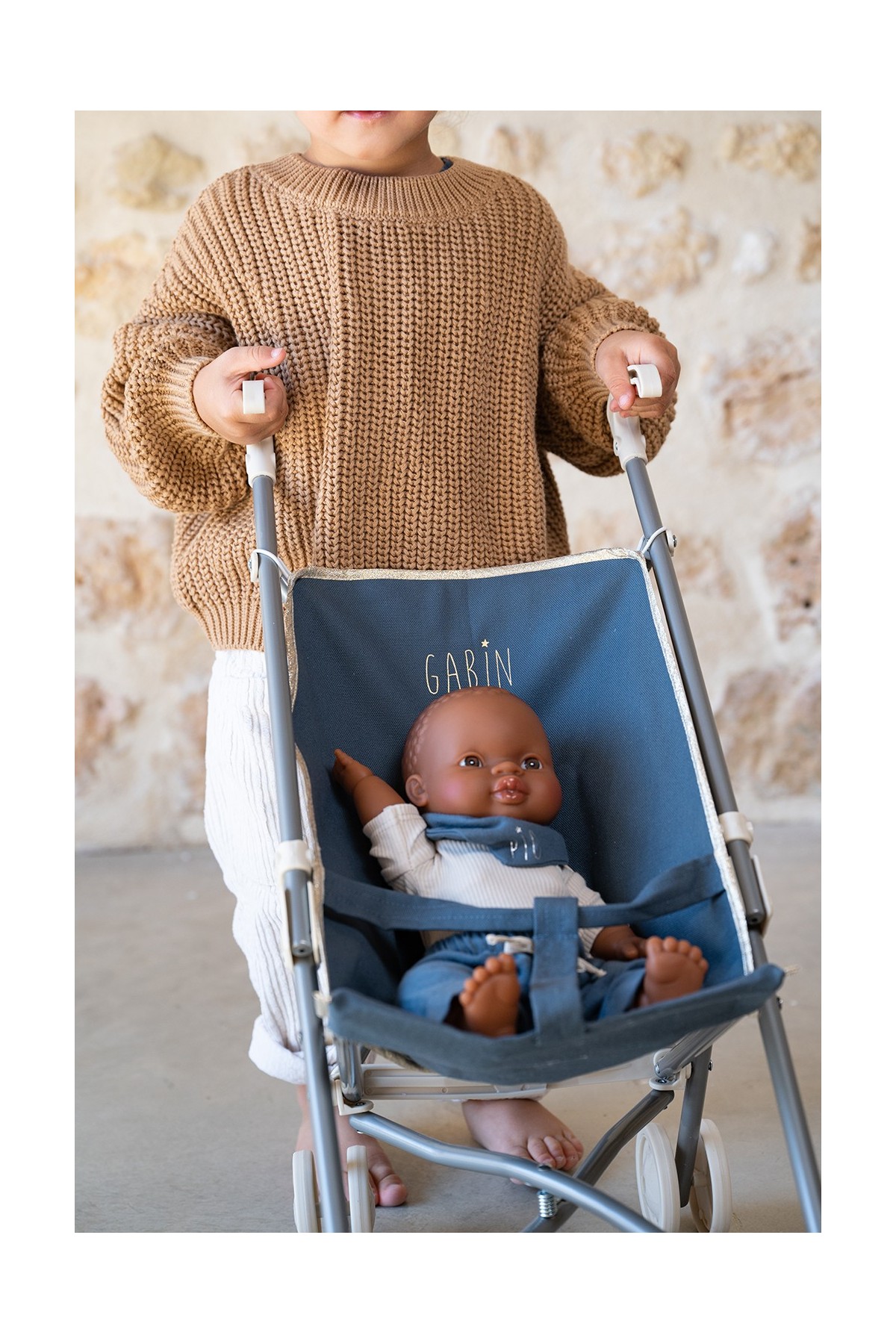 cochecito de niño liso y personalizado para muñeca bebé