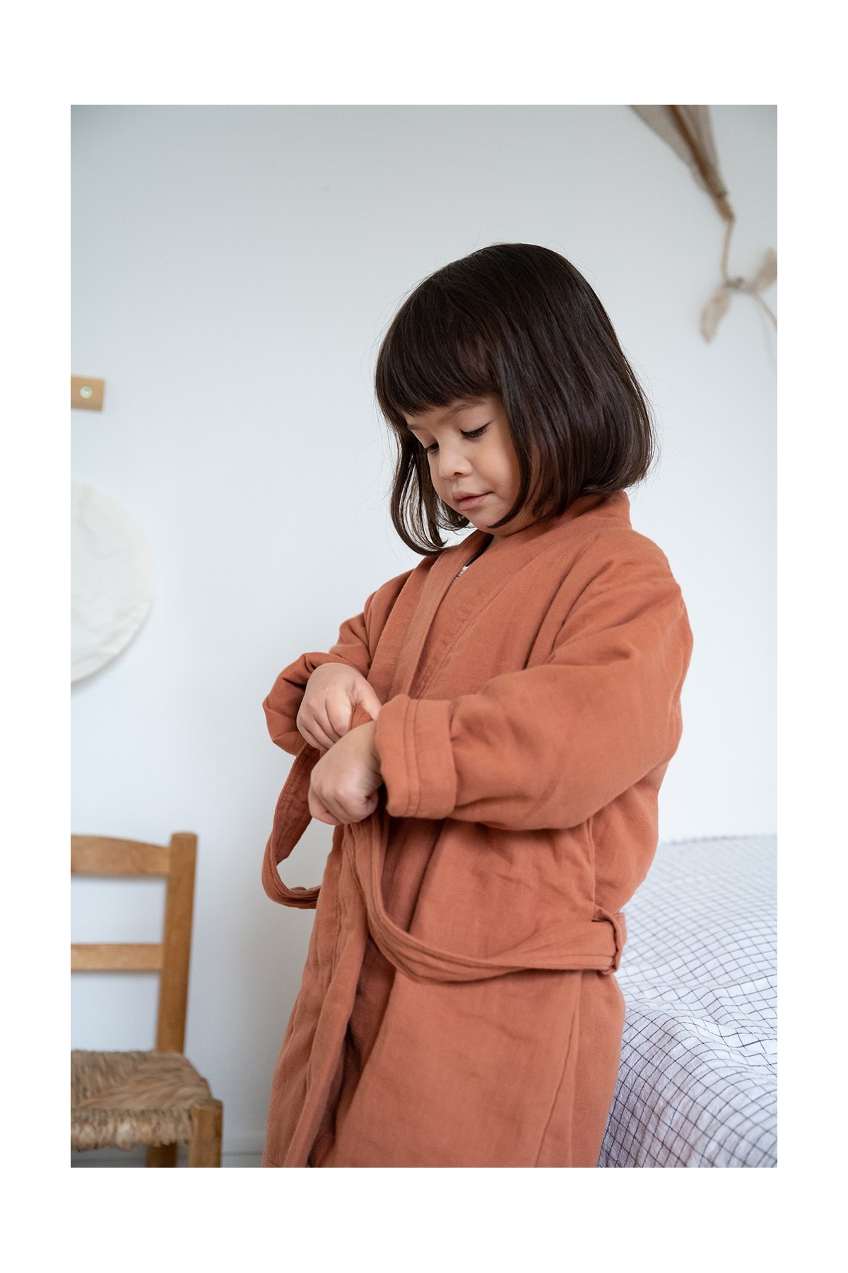 bata de algodón gasa personalizada para niño