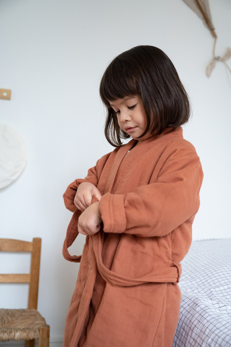 bata de algodón gasa personalizada para niño