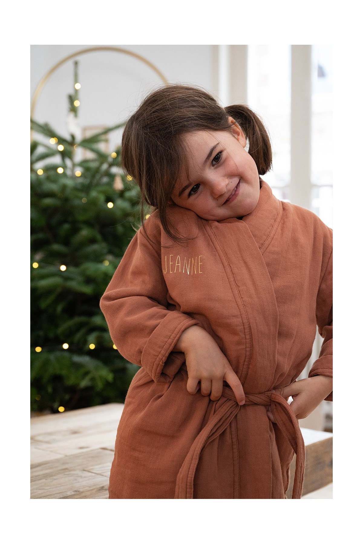 personalized cotton gauze bathrobe for children
