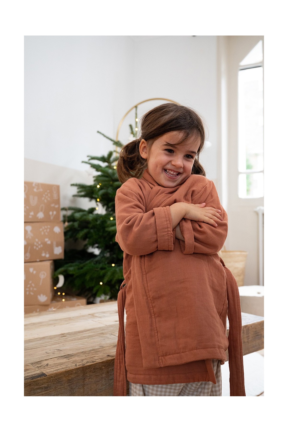 personalized cotton gauze bathrobe for children