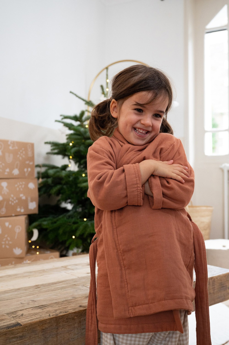 bata de algodón gasa personalizada para niño