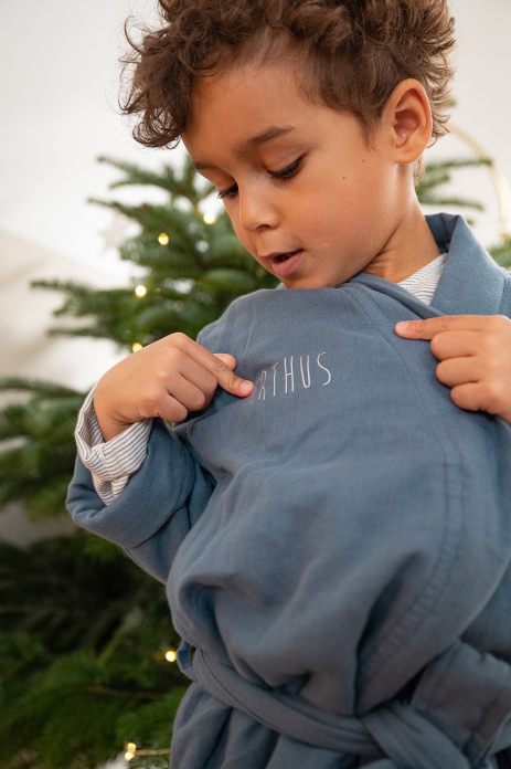 bata de algodón gasa personalizada para niño