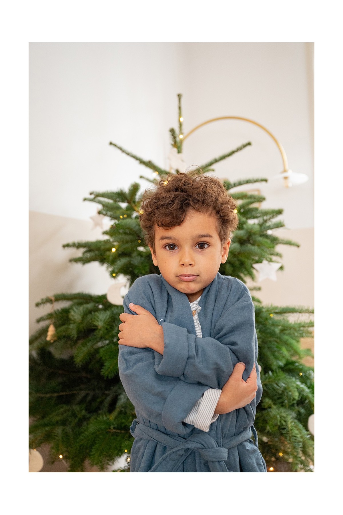 bata de algodón gasa personalizada para niño