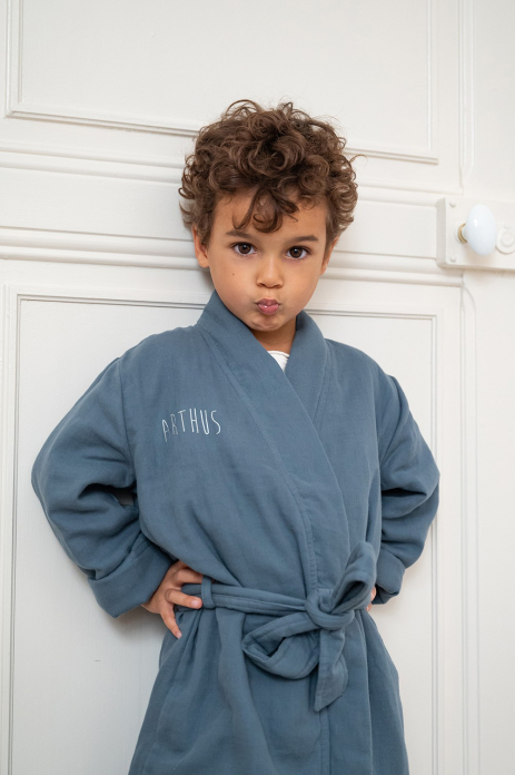 bata de algodón gasa personalizada para niño