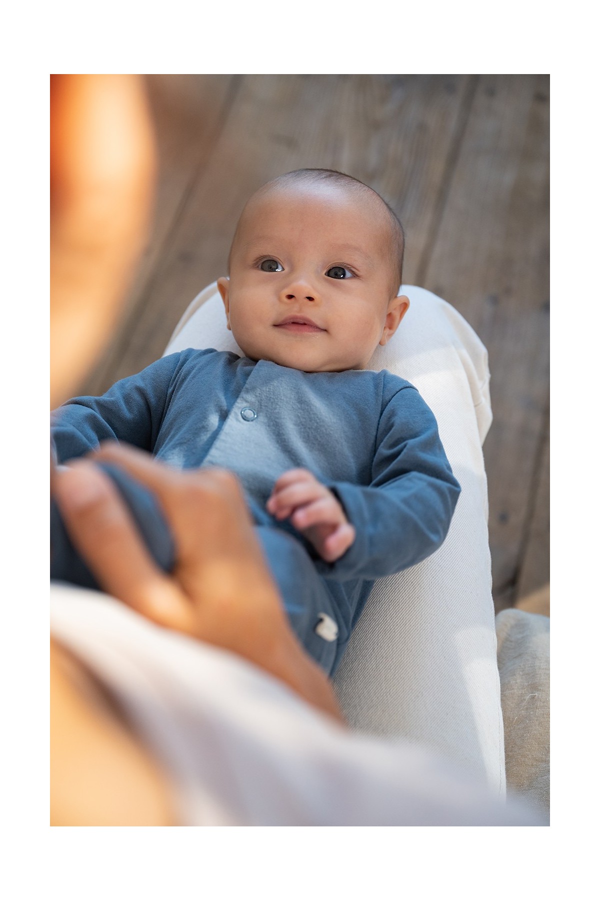 lovely plain organic cotton jersey pajamas for baby with snap buttons