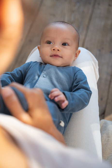 lovely plain organic cotton jersey pajamas for baby with snap buttons