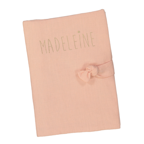 protège carnet de santé en lin personnalisé - idée cadeau de naissance personnalisée