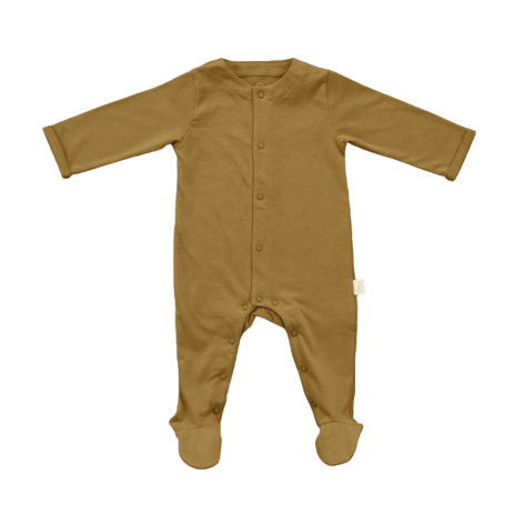 bonito pijama liso en jersey de algodón orgánico para bebé con botones de presión