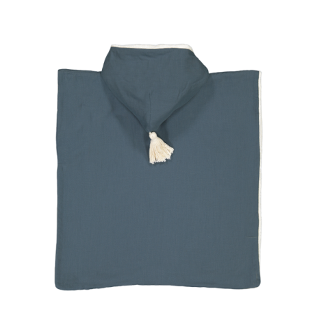poncho liso para niño en muselina de algodón personalizable