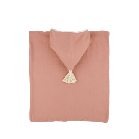poncho liso para niño en muselina de algodón personalizable