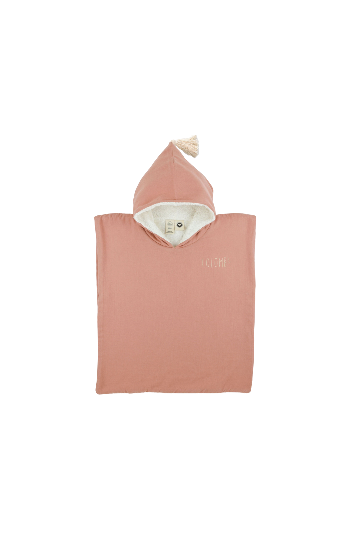 poncho liso para niño en muselina de algodón personalizable