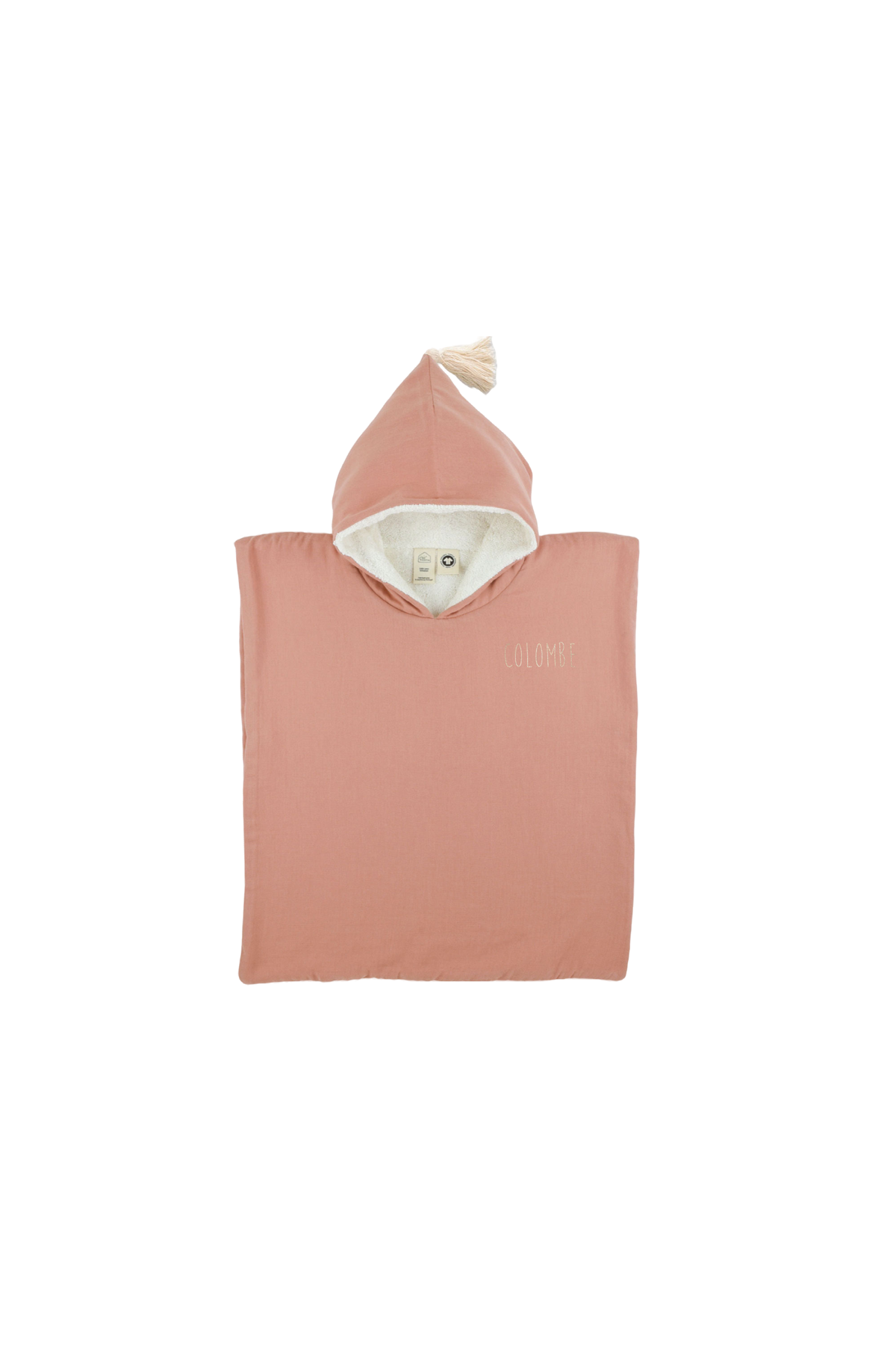 poncho uni enfant en lange de coton personnalisable