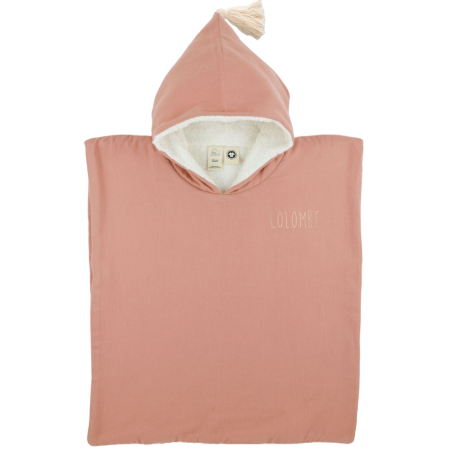 poncho uni enfant en lange de coton personnalisable