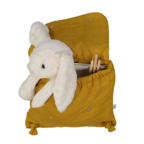 petit sac à dos en lin personnalisé bébé cadeau de naissance personnalisé