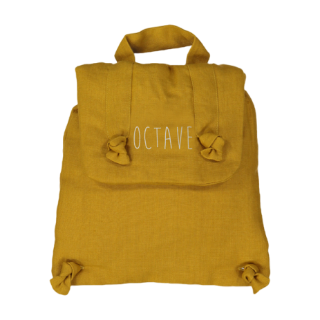 Pequeña mochila de lino personalizada para bebé, un regalo de nacimiento personalizado