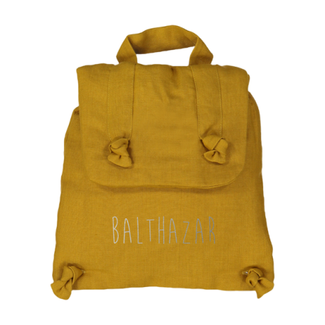 petit sac à dos en lin personnalisé bébé cadeau de naissance personnalisé