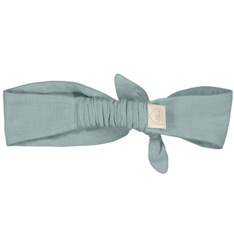 Pretty cotton gauze headband with a solid-color, adjustable bow for babies and little girls