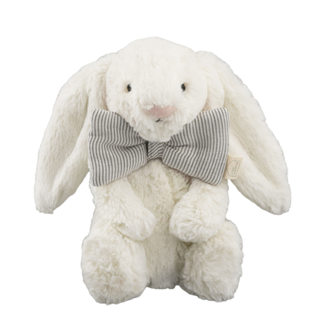 soft cuddly bunny comforter with bow tie - birth gift idea