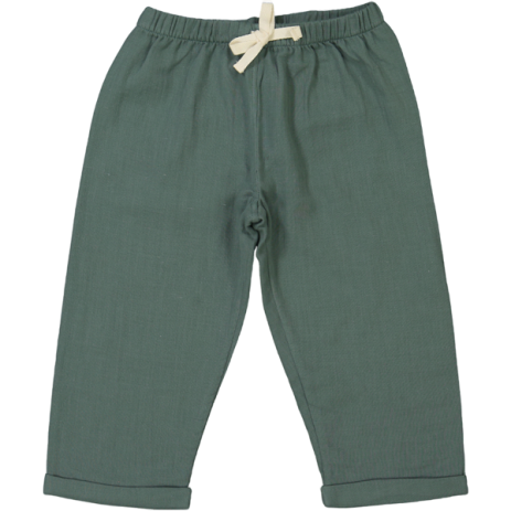 two-piece children's pajamas in organic cotton gauze with wooden buttons