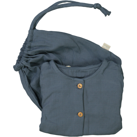 pijama infantil de dos piezas en gasa de algodón orgánico con botones de madera