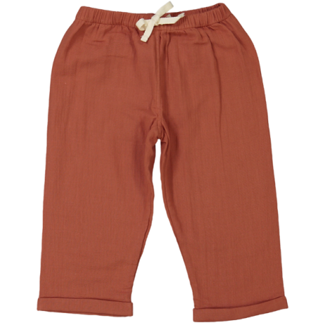 pijama infantil de dos piezas en gasa de algodón orgánico con botones de madera