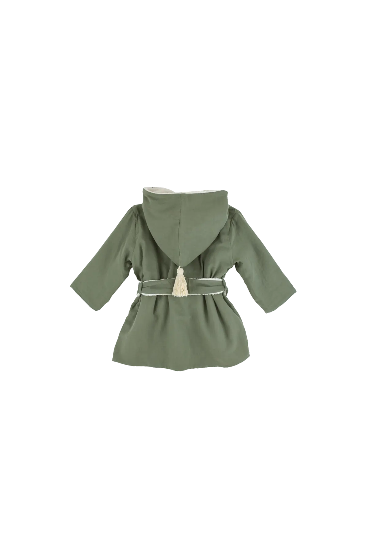 personalizable kids’ bathrobe in organic cotton swaddle fabric