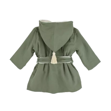 personalizable kids’ bathrobe in organic cotton swaddle fabric
