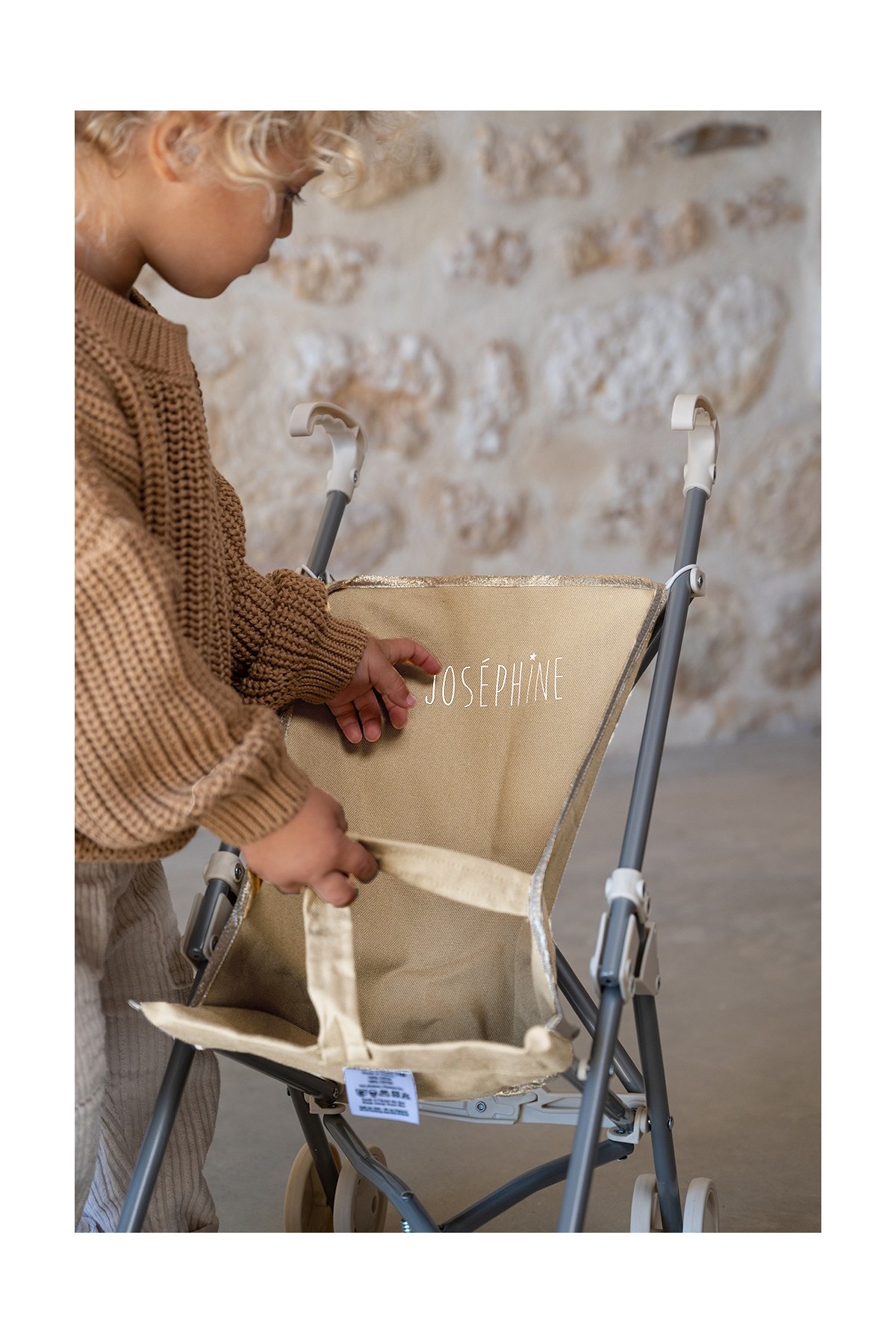 cochecito infantil liso y personalizado para muñeca bebé