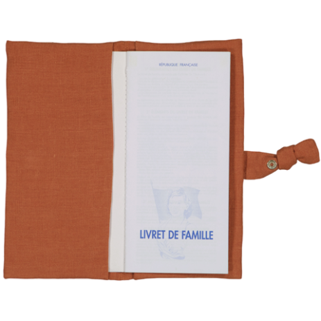 protector de libreta familiar personalizado en lino - idea de regalo de boda