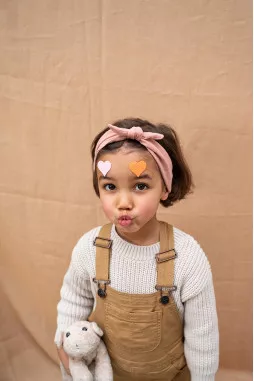 bonita cinta para el pelo con lazo liso y ajustable en gasa de algodón para bebé y niña pequeña