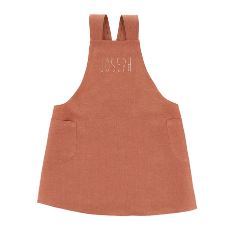 delantal de cocina de lino para niño - liso y bonito para personalizar - delantal japonés